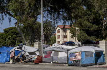 Homeless camp LA VA