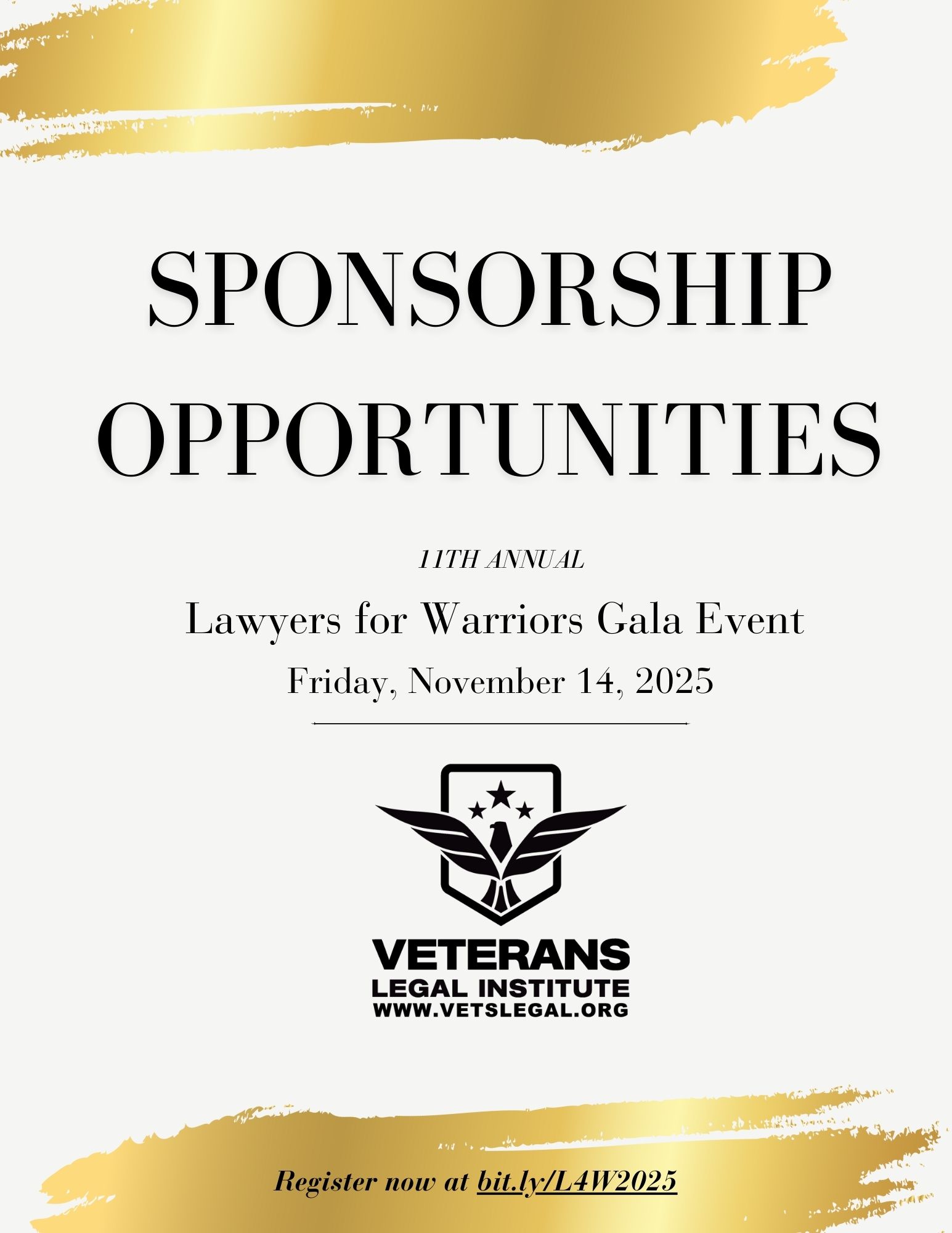 Sponsorship opportunities for Lawyers For Warriors 2025
