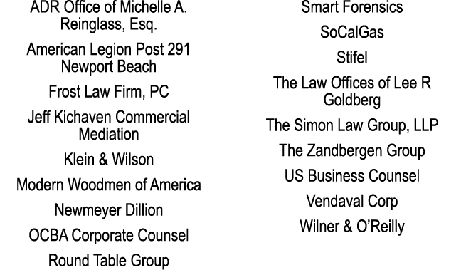 ADR Office of Michelle A  Reinglass, Esq  American Legion Post 291 Newport Beach Frost Law Firm, PC Jeff Kichaven Com   