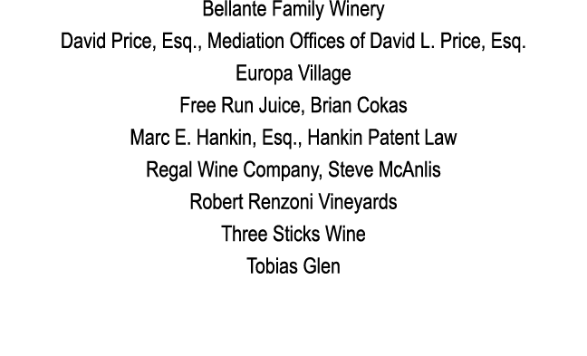 Bellante Family Winery David Price, Esq , Mediation Offices of David L  Price, Esq  Europa Village Free Run Juice, Br   